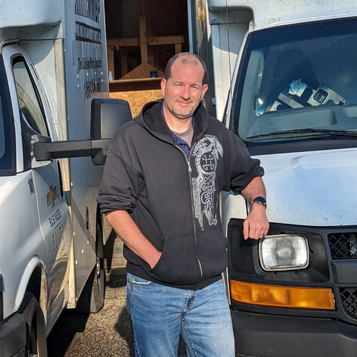 Dave standing by MMBP delivery truck