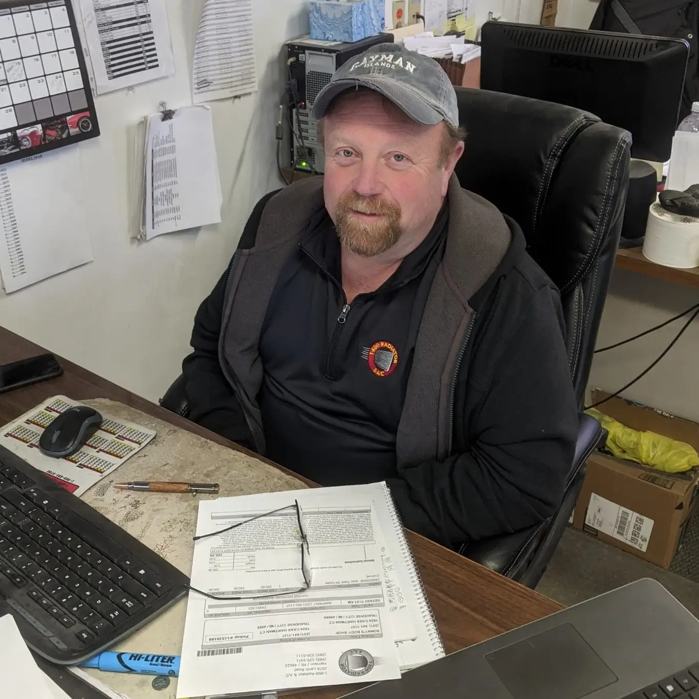 Mike sitting at desk